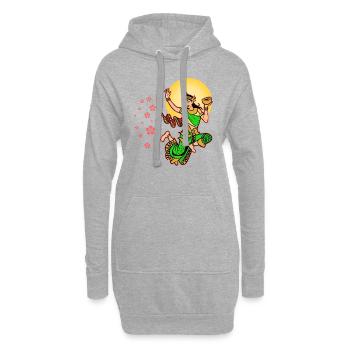 Cambodge Khmer Nouvel An Choul Chnam I Cadeau - Sweat-shirt à capuche long Femme - gris chiné - Devant