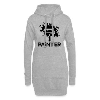 painting painter - Hoodie-Kleid - Grau meliert - Vorne