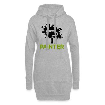 painting painter2 - Hoodie-Kleid - Grau meliert - Vorne