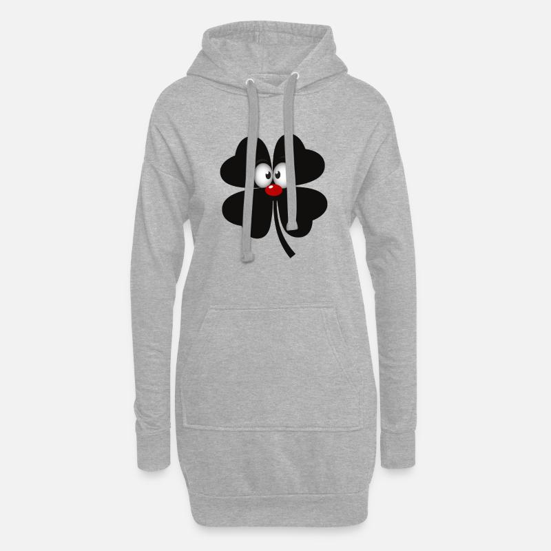 comic schwarze kleeblatt - Hoodie-Kleid - Grau meliert