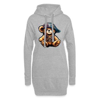 Teddybär / Kuscheltier / Stofftier / Geschenkidee - Hoodie-Kleid - Grau meliert - Vorne