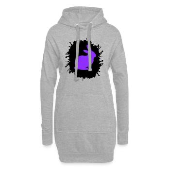 splatter hase - Hoodie-Kleid - Grau meliert - Vorne
