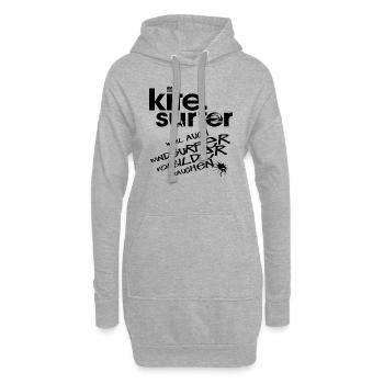 Kitesurfeur vs véliplanchiste - Sweat-shirt à capuche long Femme - gris chiné - Devant