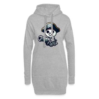 Piratenschädel - Skelett Schatz - Hoodie-Kleid - Grau meliert - Vorne