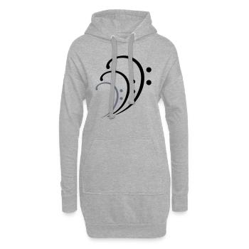 3 Clé de Musique de Fa Trois Notes de Musique Notes de Musique - Sweat-shirt à capuche long Femme - gris chiné - Devant