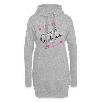 je vais etre grande sœur - Sweat-shirt à capuche long Femme - gris chiné - Devant