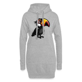 tukan vogel comic - Hoodie-Kleid - Grau meliert - Vorne
