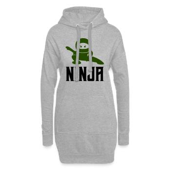 Bande dessinée Ninja - Sweat-shirt à capuche long Femme - gris chiné - Devant