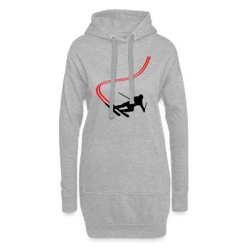 Abfahrt Ski Berge Wintersport - Hoodie-Kleid - Grau meliert - Vorne
