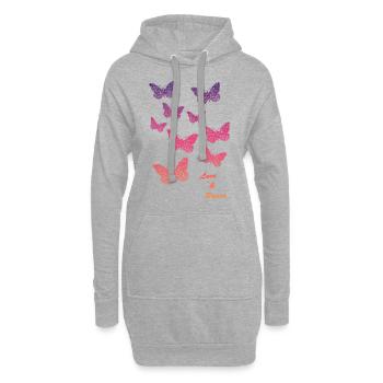 schmetterling butterfly - Hoodie-Kleid - Grau meliert - Vorne