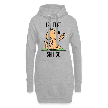 Lass diesen Scheiß gehen Meditierender Yoga-Hund Lustig - Hoodie-Kleid - Grau meliert - Vorne