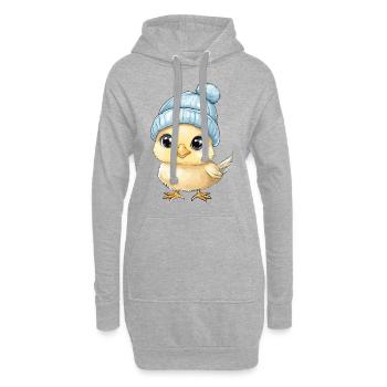 poulet mignon bébé enfants animal poussin dessin animé - Sweat-shirt à capuche long Femme - gris chiné - Devant