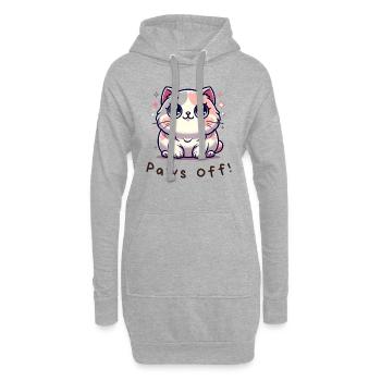 Paws Off! – Lustiges Katzen Shirt - Hoodie-Kleid - Grau meliert - Vorne