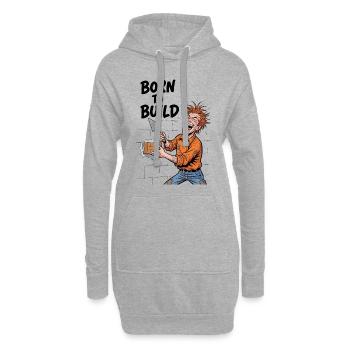 Construire est une passion : Born To Build - Sweat-shirt à capuche long Femme - gris chiné - Devant