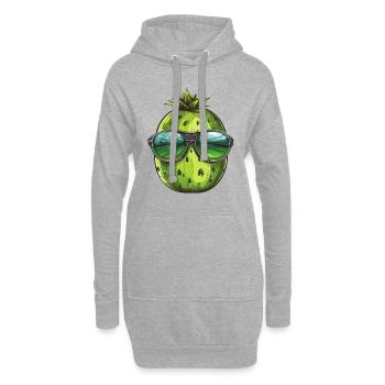 Coole Wassermelone - Design mit Sonnenbrille - Hoodie-Kleid - Grau meliert - Vorne