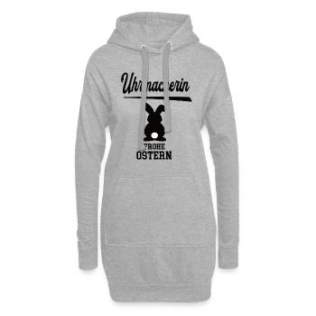 Uhrmacherin Frohe Ostern Oster Outfit Uhrmacher - Hoodie-Kleid - Grau meliert - Vorne