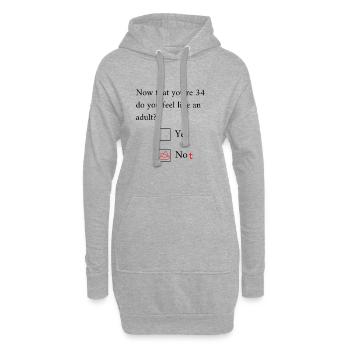 Funny 34th Birthday Birthday Celebrant Happy Bday - Hoodie-Kleid - Grau meliert - Vorne