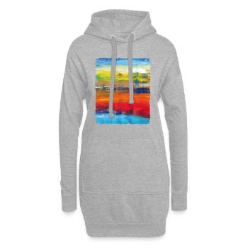 Sommerreigen Sonnenuntergang abstrakte Kunst - Hoodie-Kleid - Grau meliert - Vorne
