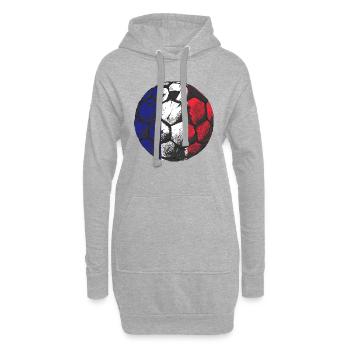 Drapeau de la France Look en détresse Drapeau français - Sweat-shirt à capuche long Femme - gris chiné - Devant