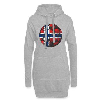 Drapeau de la Norvège Drapeau de la Scandinavie Drapeau de la Norvège - Sweat-shirt à capuche long Femme - gris chiné - Devant