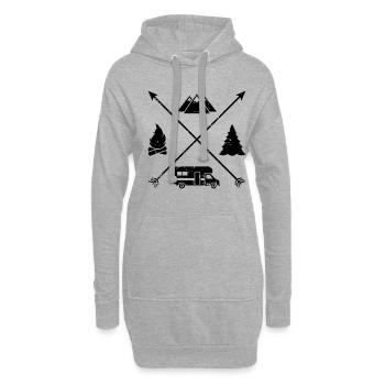 Wohnmobil - Hoodie-Kleid - Grau meliert - Vorne