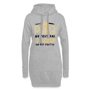 Si Papa Ne Peut Pas Le Cuisiner - Sweat-shirt à capuche long Femme - gris chiné - Devant