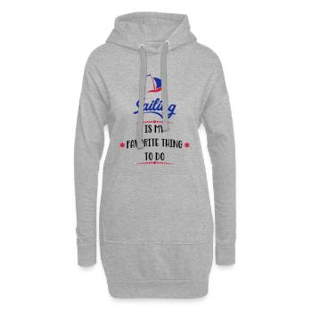 navigation à voile - Sweat-shirt à capuche long Femme - gris chiné - Devant
