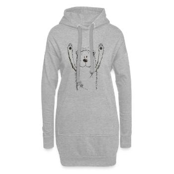 Witzer Bear I ours I nounours I ours polaire Comic - Sweat-shirt à capuche long Femme - gris chiné - Devant