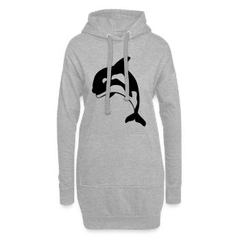 orca - Sweat-shirt à capuche long Femme - gris chiné - Devant