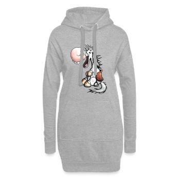 Pamina das Pferd - Hoodie-Kleid - Grau meliert - Vorne