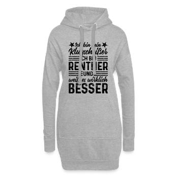 Rentner Klugscheißer - Hoodie-Kleid - Grau meliert - Vorne
