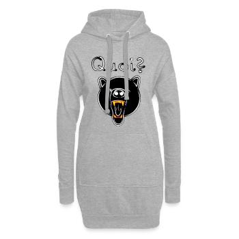 Ours Grizzli avec QUOI? - foncé - Sweat-shirt à capuche long Femme - gris chiné - Devant