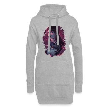Wolfsmädchen - Hoodie-Kleid - Grau meliert - Vorne