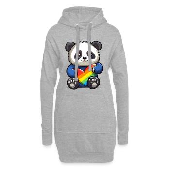 Ours panda | Cœur de fierté | Mignon | LGBTQ+ | - Sweat-shirt à capuche long Femme - gris chiné - Devant