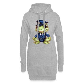 Frosch Polizist - Hoodie-Kleid - Grau meliert - Vorne