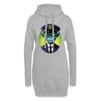 Flic extraterrestre - Sweat-shirt à capuche long Femme - gris chiné - Devant
