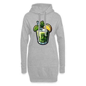 Mojito Cocktail Rhum Citron Vert Menthe - Sweat-shirt à capuche long Femme - gris chiné - Devant