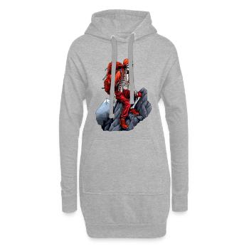 Skelette Bergsteiger / Wandern Skelett - Hoodie-Kleid - Grau meliert - Vorne
