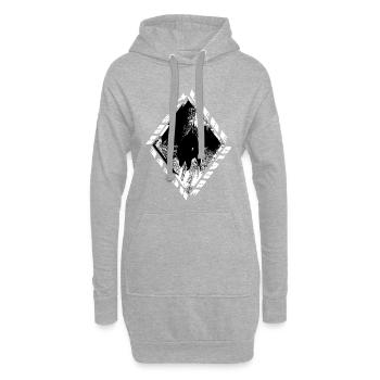Mystical Black White Husky-Love-Faith-Hope - Hoodie Dress - heather grey - Front