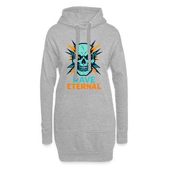 Rave Eternal – Skull Energy - Sweat-shirt à capuche long Femme - gris chiné - Devant