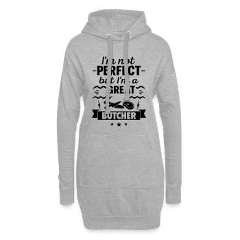 Nicht perfekt aber ein super Metzger - Hoodie-Kleid - Grau meliert - Vorne
