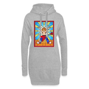 Guitariste rock de Stained Glass - Sweat-shirt à capuche long Femme - gris chiné - Devant