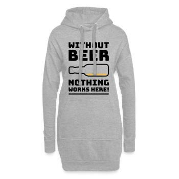 Sans bière, rien ne marche ici ! (BOIRE DE 2C) - Sweat-shirt à capuche long Femme - gris chiné - Devant