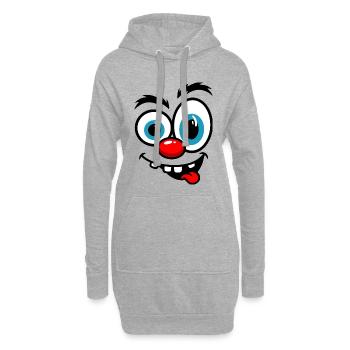 Caricature colorée du clown - Sweat-shirt à capuche long Femme - gris chiné - Devant