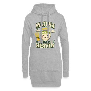 Matcha fabriqué au paradis - Sweat-shirt à capuche long Femme - gris chiné - Devant
