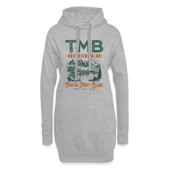 TMB Adventure Club Tour du Mont-Blanc Randonnée - Sweat-shirt à capuche long Femme - gris chiné - Devant