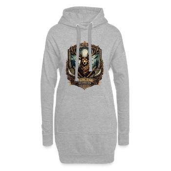 Crête du Cerf Gardien des Highlands - Sweat-shirt à capuche long Femme - gris chiné - Devant