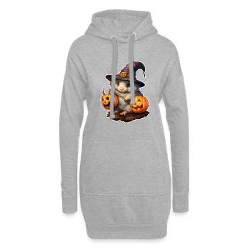 Souris magique d’Halloween - Sweat-shirt à capuche long Femme - gris chiné - Devant