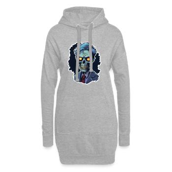 Zombie d’Halloween - Sweat-shirt à capuche long Femme - gris chiné - Devant