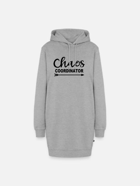 Chaos Coordinator Manager Boss Chef Mama Papa Büro - Hoodie-Kleid - Grau meliert